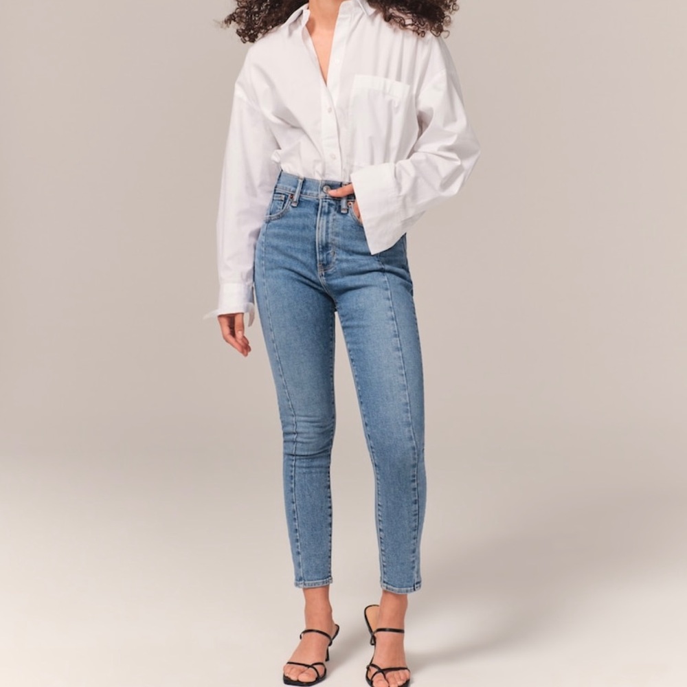 Abercrombie and Fitch stacked waist jeans